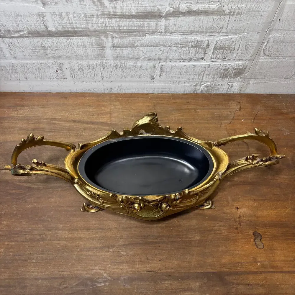 Vintage Cast Metal Brass Jardiniere French Planter